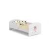 Image de Lit enfant 160x80 cm fille aux ailes + sommier + matelas avec barrière de sécurité