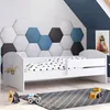 Image de Lit enfant LUK 70x140 cm + sommier + matelas + barrière de sécurité