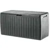 Image de KADAX Caisse de jardin - 1166 x 47 x 595 cm - En plastique - 290 l - Avec poignées et fermeture - Pour ranger les coussins - 290