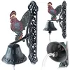 Image de KADAX Cloche de porte en fonte Coq Heurtoir Décoratif Décoratif Rétro Cloche