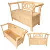 Image de KADAX Banc de jardin avec coffre Lena brut