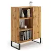 Image de Meuble buffet, commode, style industriel , armoire 1 porte et 3 étagères naturel - FONDI Bibliothèque FONDI