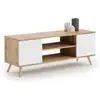 Image de Meuble Tv Kobi Focus 135 Cm Blanc Mat Bois