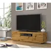Image de Meuble TV bas universel Aura 150 cm Buffet HI-FI à suspendre ou à poser chêne artisan sans LED