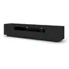 Image de Aura meuble tv bas universel 200 cm à suspendre ou à poser sous meuble tv - buffet hi-fi - noir mat sans led