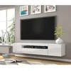 Image de Meuble TV bas universel Aura 200 cm à suspendre ou à poser blanc mat / blanc brillant sans LED