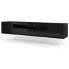 Image de Meuble Tv Aura Avec 3 Portes En Bois - Noir Brillant - L 200 X P 37 X H 36-42 Cm