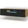 Image de Meuble tv aura - 150 cm - à suspendre ou à poser - universel - en chêne artisan - avec led