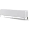 Image de Meubles TV - Meuble TV Ravenna avec 4 portes en bois et pieds noirs - Blanc mat - L 200 x P 42 x H 56 cm