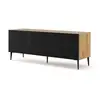 Image de Meuble Tv Ravenna Avec 3 Portes En Bois Et Pieds Noirs - Noir Et Beige - L 150 X P 42 X H 56 Cm