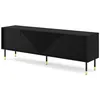 Image de Meubles TV - AC-Déco - Meuble TV à 4 portes imprimé géométrique centrale Woody - Noir - L 180 cm