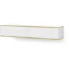 Image de Meuble TV suspendu - AC-Déco - Subi - Blanc - Doré - L 180 cm - Design contemporain