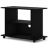 Image de Meuble TV - AC-Déco - Table à roulettes Yogi - Noir mat - L 80 cm - Design contemporain