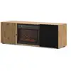 Image de Meuble Tv Auris 150 Cm Avec Cheminée Électrique Chêne Artisan / Noir Mat