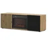 Image de Meuble TV Auris 150 cm avec cheminée en chêne artisan et mat noir