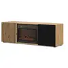 Image de Meuble tv auris 150 cm avec cheminée électrique chêne artisan noir mat