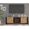 Image de Meuble Tv Nuka 180 Cm Avec Cheminée Électrique Chêne Artisan