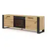 Image de Meuble tv nuka 180 cm avec cheminée électrique chêne artisan