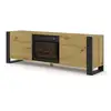 Image de Meuble tv mondi 180 cm avec cheminée électrique chêne artisan