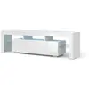 Image de Meuble Tv Bim Furniture 160 Cm Abattant Niches Verre Bicolore Mdf
