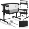 Image de Lionelo aurora - lit bébé 3en1 - réglable en hauteur et inclinaison - matelas et sac inclus LO-AURORA GREY GRAPHITE