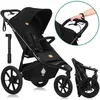Image de Poussette tout terrain LIONELO Azura - Sportive - Jusquà 22kg - Frein double - Habillage pluie - Pompe - Noir