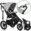 Image de Poussette tout terrain LIONELO Azura - Sportive - Jusquà 22kg - Frein double - Habillage pluie - Pompe - Gris