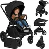 Image de Poussette 2 en 1 LIONELO Layla - Nacelle - Sac à langer - Habillage pluie - Accessoires - Jusquà 22kg - Noir