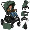 Image de Poussette 2 en 1 LIONELO Layla - Nacelle - Sac à langer - Habillage pluie - Accessoires - Jusquà 22kg - Vert