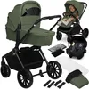Image de Poussette combinée 3en1 LIONELO Mika Plus - Jusquà 22kg - Pack poussette Trio Nacelle Siege auto et accessoires - Vert