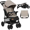 Image de Poussette canne légère LIONELO Emma - Pliage rapide - 6-36 mois - Sac inclus - Grand panier - Beige