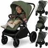 Image de Poussette bébé compacte LIONELO Mika Plus - Imperméable - Peut être plié avec le siège - Grandes roues en caoutchouc - Vert
