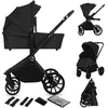 Image de Poussette combinée 2en1 LIONELO Mika Plus - Naissance jusquà 22kg - Pack poussette Duo Nacelle et accessoires - Noir