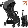 Image de Poussette ultra-compacte LIONELO Julie Air - Pliage automatique - Compatible avion - Jusquà 22kg - Canopy UPF 50 - Gris