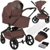 Image de Poussette combinée Duo 2en1 LIONELO Freya - Nacelle - Pliable un clic - Accessoires - Jusquà 22 kg - Marron chocolat