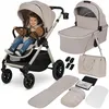 Image de Poussette 2 en 1 LIONELO Layla - Nacelle - Sac à langer - Habillage pluie - Accessoires - Jusquà 22kg - Beige