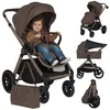 Image de Poussette 2 en 1 LIONELO Layla - Nacelle - Sac à langer - Habillage pluie - Accessoires - Jusquà 22kg - Chocolat