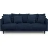 Image de Canapé droit fixe 4 places - Tissu bleu - Classique - L 212 x P 93 cm - CONSTANCE