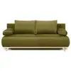 Image de Canapé convertible 3 places avec coffre de rangement en velours vert olive - laria Laria