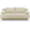 Image de Canapé convertible 3 places avec coffre en velours côtelé beige - Laria