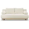 Image de Canapé convertible 3 places avec coffre de rangement en tissu bouclé beige - Laria