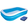 Image de Piscine gonflable familiale - JANSHOP - 262x175x51 cm - 2 anneaux gonflables - Parois souples - Matériaux durables
