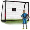 Image de But de football - JANSHOP - 180x120x60 cm - Noir et rouge - Cadre en acier - Filet en PE résistant - Montage facile