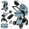 Image de GaGaDumi SoHo poussette combinée 3-en-1 i-Size nacelle & siège auto ultra légère 7 kg certifiée TÜV avec accessoires Bleu