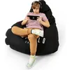 Image de Diablo Pouf Poire Gaming XXL Beanbag Pouf avec Remplissage pour Adultes avec des Perles EPS Polyester 110 cm x 100 cm (Noir)