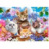 Image de Puzzle 500 pièces : Chatons avec des Fleurs