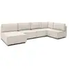 Image de Bobochic canapé d'angle fixe 100% modulable nihad tissu velours côtelé 3 chauffeuses, 1 angle et 1 méridienne beige NIHAD