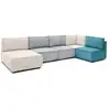 Image de Bobochic canapé d'angle fixe 100% modulable nihad tissu velours côtelé 3 chauffeuses, 1 angle et 1 méridienne multicolore NIHAD