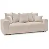 Image de Bobochic canapé droit convertible coffre envy tissu bouclette doux avec pouf rectangulaire beige ENVY