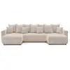 Image de Bobochic canapé panoramique convertible coffre envy tissu bouclette beige panoramique ENVY